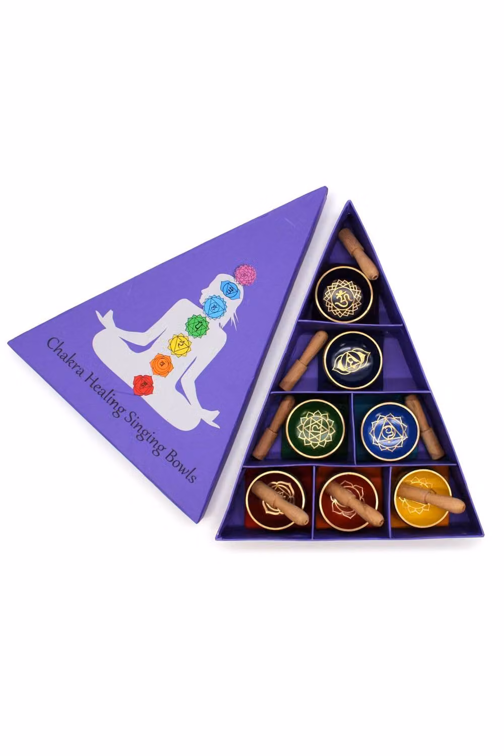 KDMD Chakra Pyramid Singing Bowl Gift Set with 7 Chakra Sound Healing Bowls in Multicolour – 2