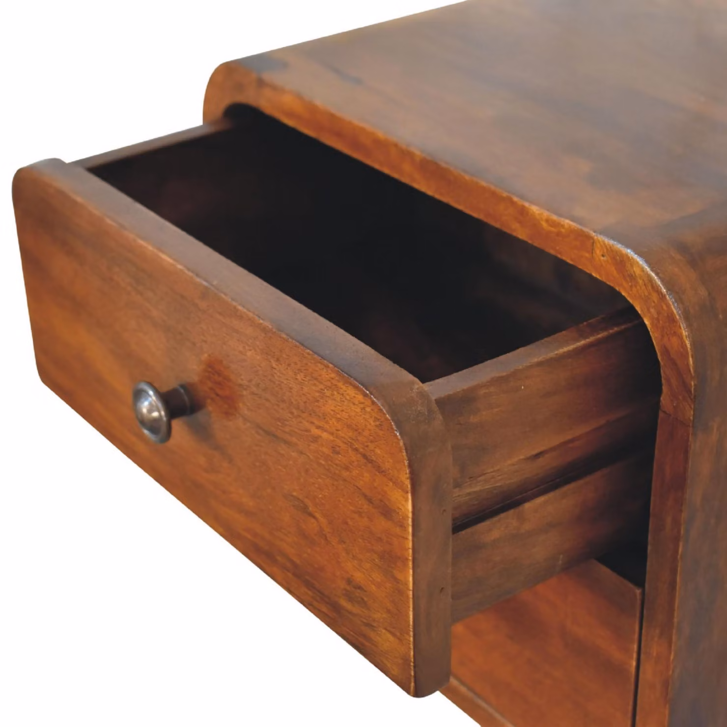 Aosom UK Brown Solid Mango Wood Floating Mini Bedside Table with 2 Drawers, W/D/H: 30 x 25 x 25 cm – 3