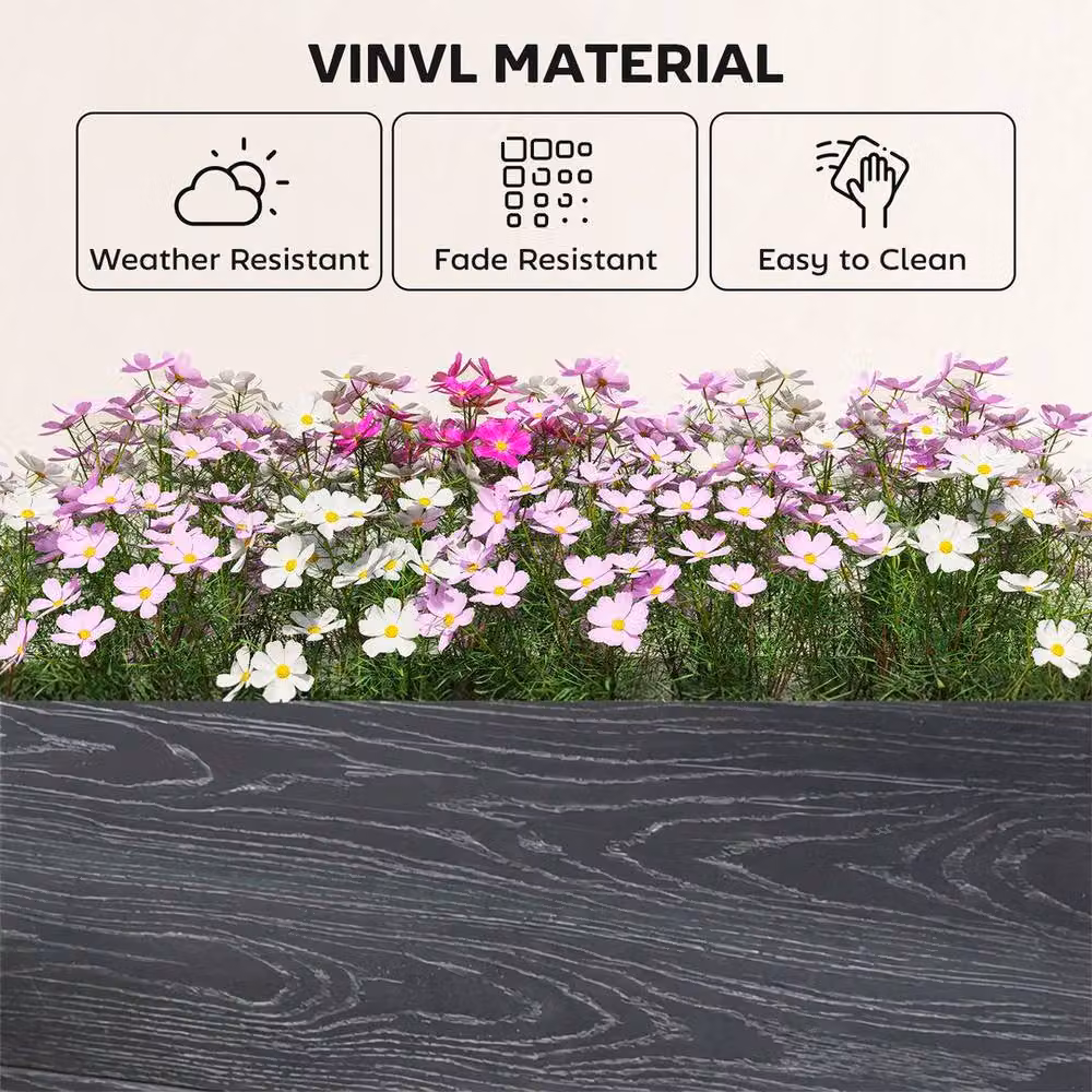 KORVIXA Grey Vinyl Raised Garden Bed Kit – 4