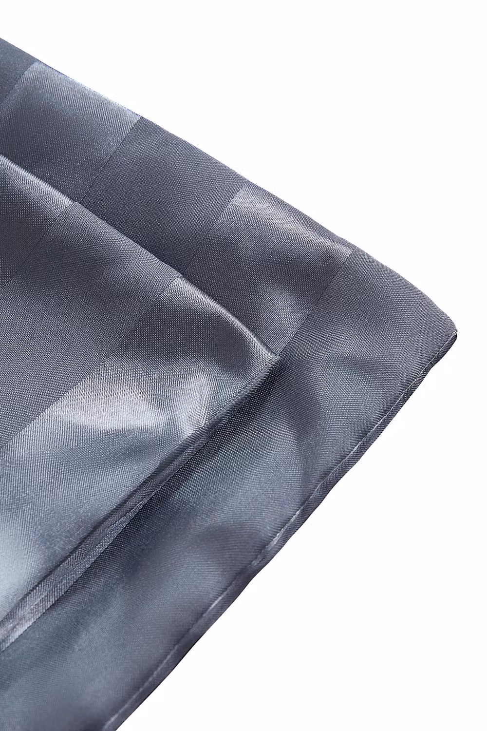 Living and Home Grey Striped Satin Single Duvet Cover and Pillowcase Set, W/D/H: 135 x 200 cm and 50 x 75 cm – 5