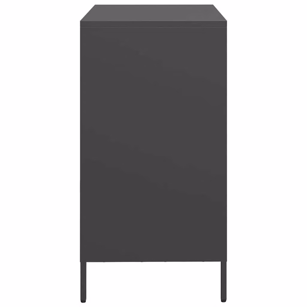 Berkfield Home Black Matt Metal Sideboard W/D/H: 68 x 39 x 73.5 cm – 4