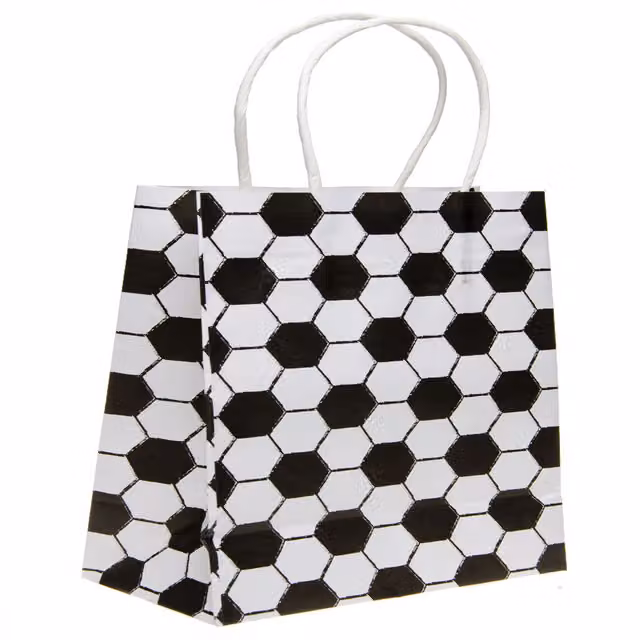 LG-Imports Pack of 12 White Paper Football Gift Bags for Children