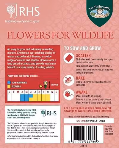 Mr Fothergill's RHS Wildlife Mixed Ornamental Flower Seeds, Multicolour – 3
