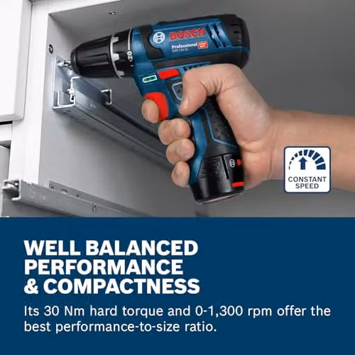 Bosch Professional 12V System GSR 12V-15 Cordless Drill/Driver in Blue – 3