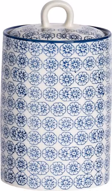 Nicola Spring Floral Ceramic Kitchen Canister, 1 l, Blue