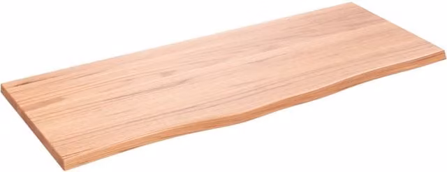 Berkfield Home Wall Shelf in Light Brown Treated Solid Oak, W: 100 cm, D: 40 cm, H: 2 cm