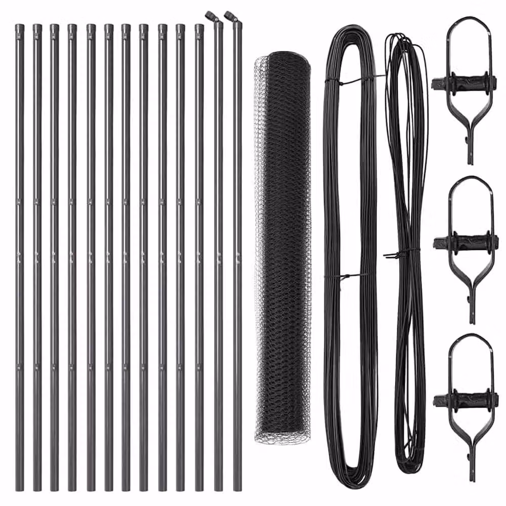 Berkfield Home Modern Fencing Set of 2, Grey Powder-Coated Steel, W: 1 m, H: 25 cm – 3