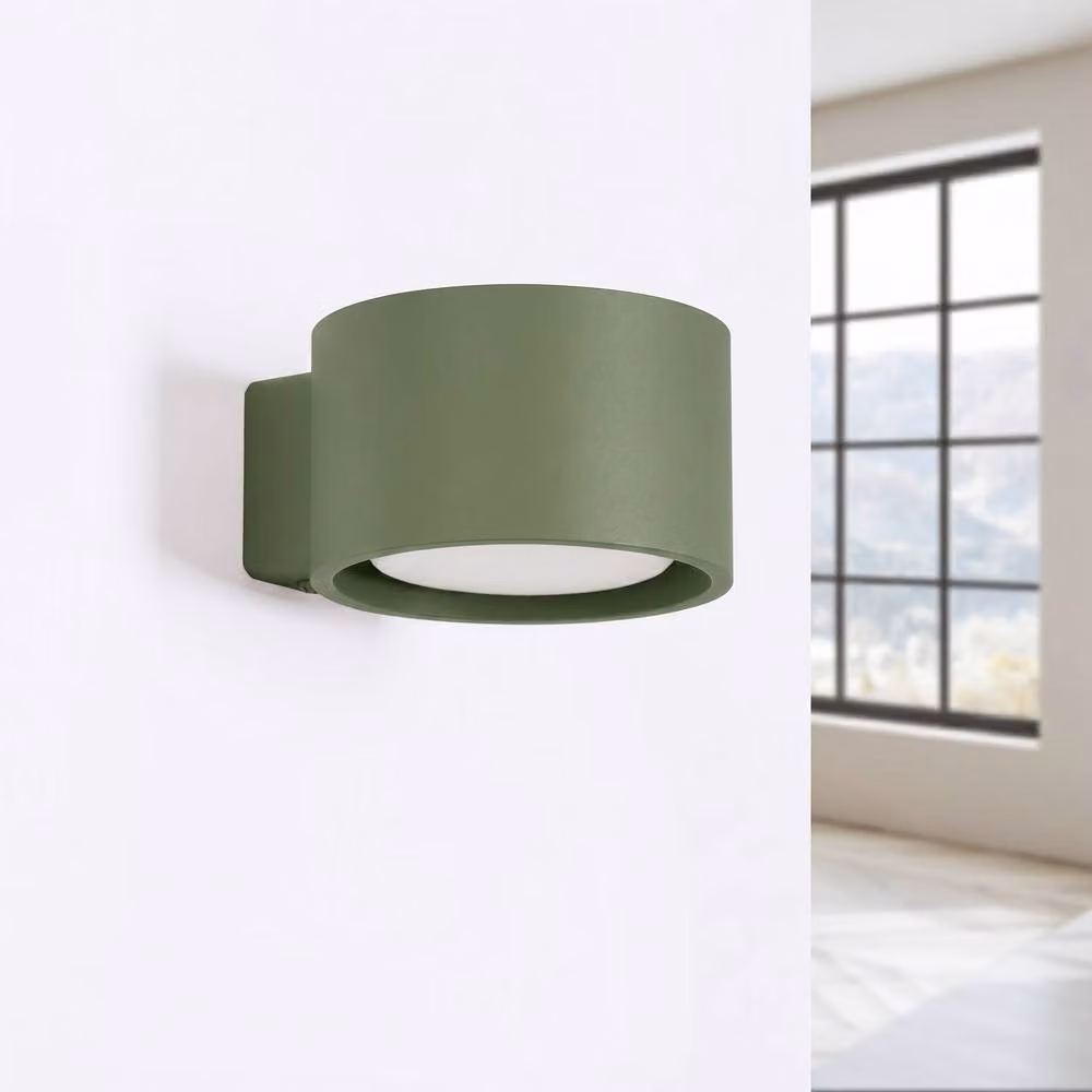 Sollux Lighting Minimalist Round Wall Lamp in Green, W/D/H: 6 x 10 x 12 cm – 2