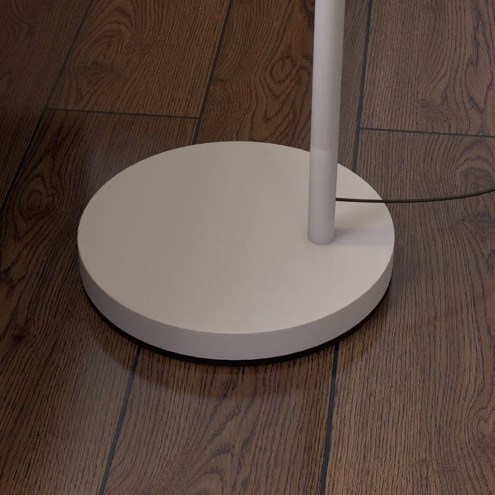 Wyld Haus Moneel Grey Metal Adjustable Floor Lamp with Cream Fabric Shade – 6