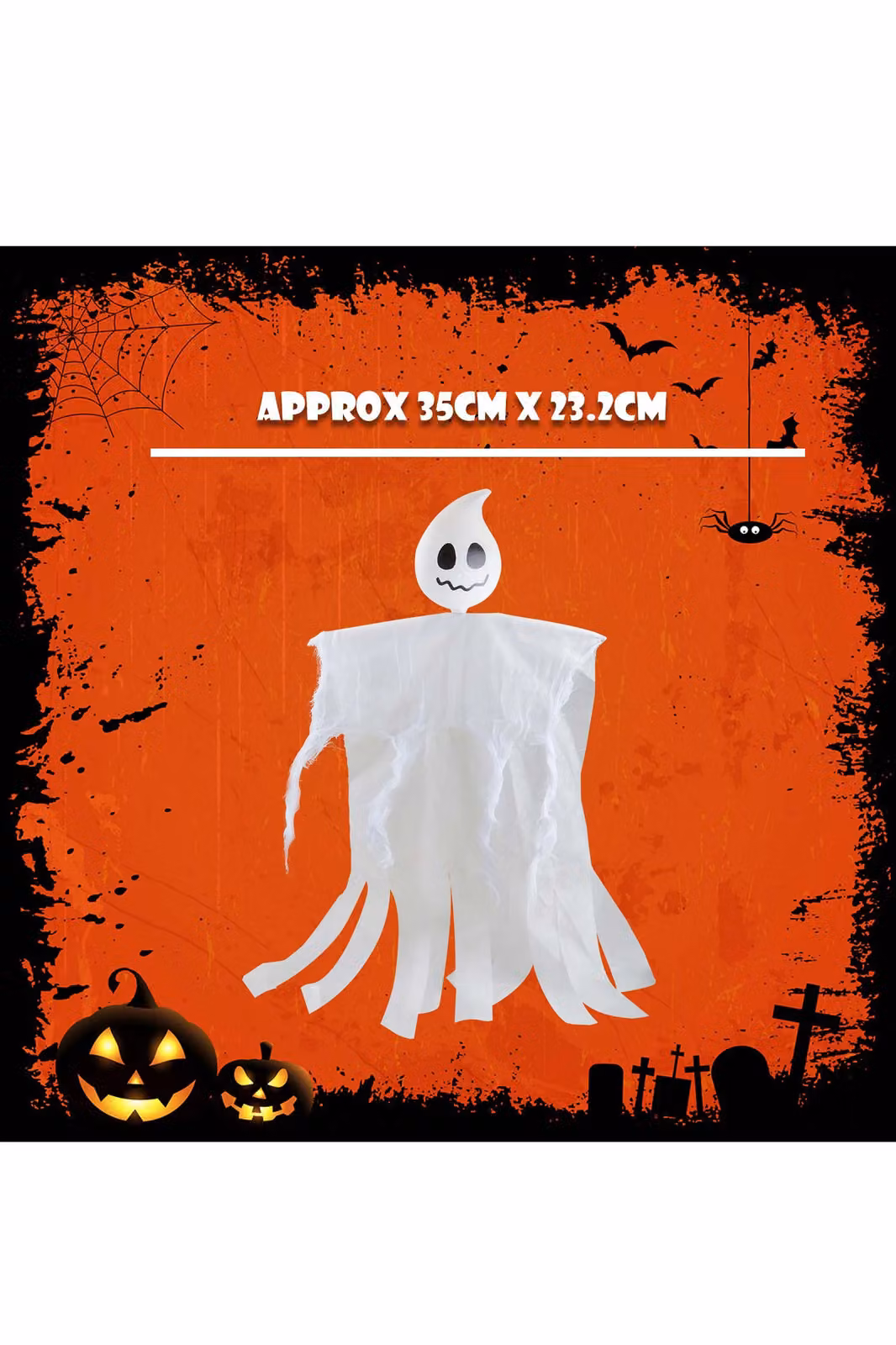 VFM e-Store White Hanging Ghost Halloween Decoration, 60cm – 2