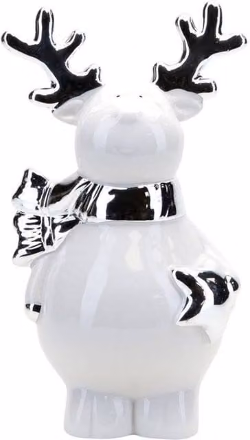 KDMD White and Silver Reindeer Christmas Tabletop Decoration