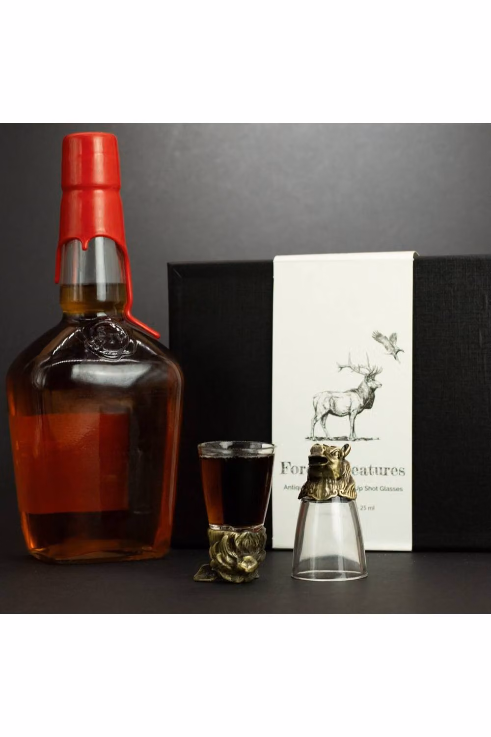 KDMD Gift Set of 12 Bronze Bottom Up Shot Glasses, 25ml – 2