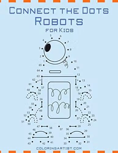Connect the Dots Robots for Kids: 1 Multicolour Paper Activity Book