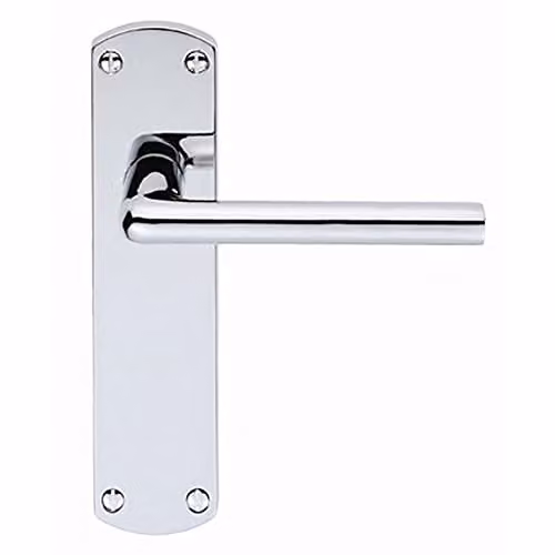 Loops Rounded Straight Bar Handle on Latch Backplate, Polished Chrome, W: 17.0 cm, H: 4.2 cm