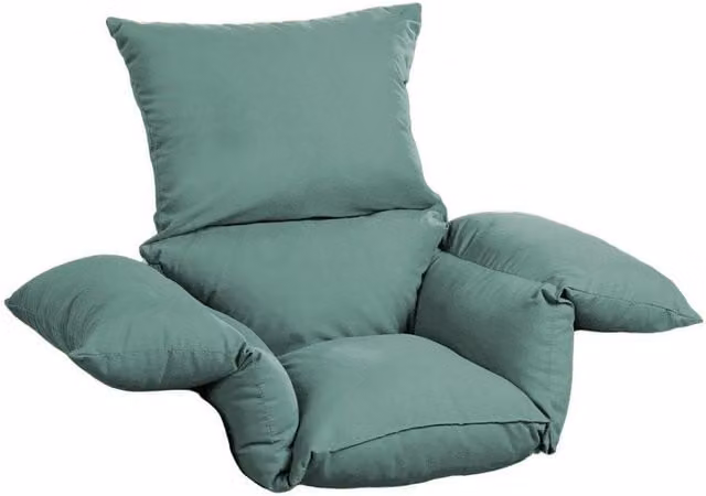 Chums Deeply Padded Comfort Cushion in Green Faux Suede