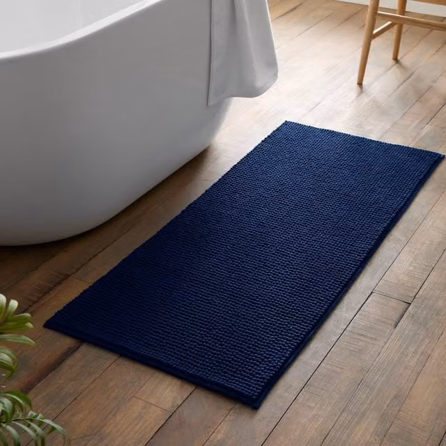 Catherine Lansfield Bobble Bath Runner in Blue, W: 50 cm, L: 120 cm – 1