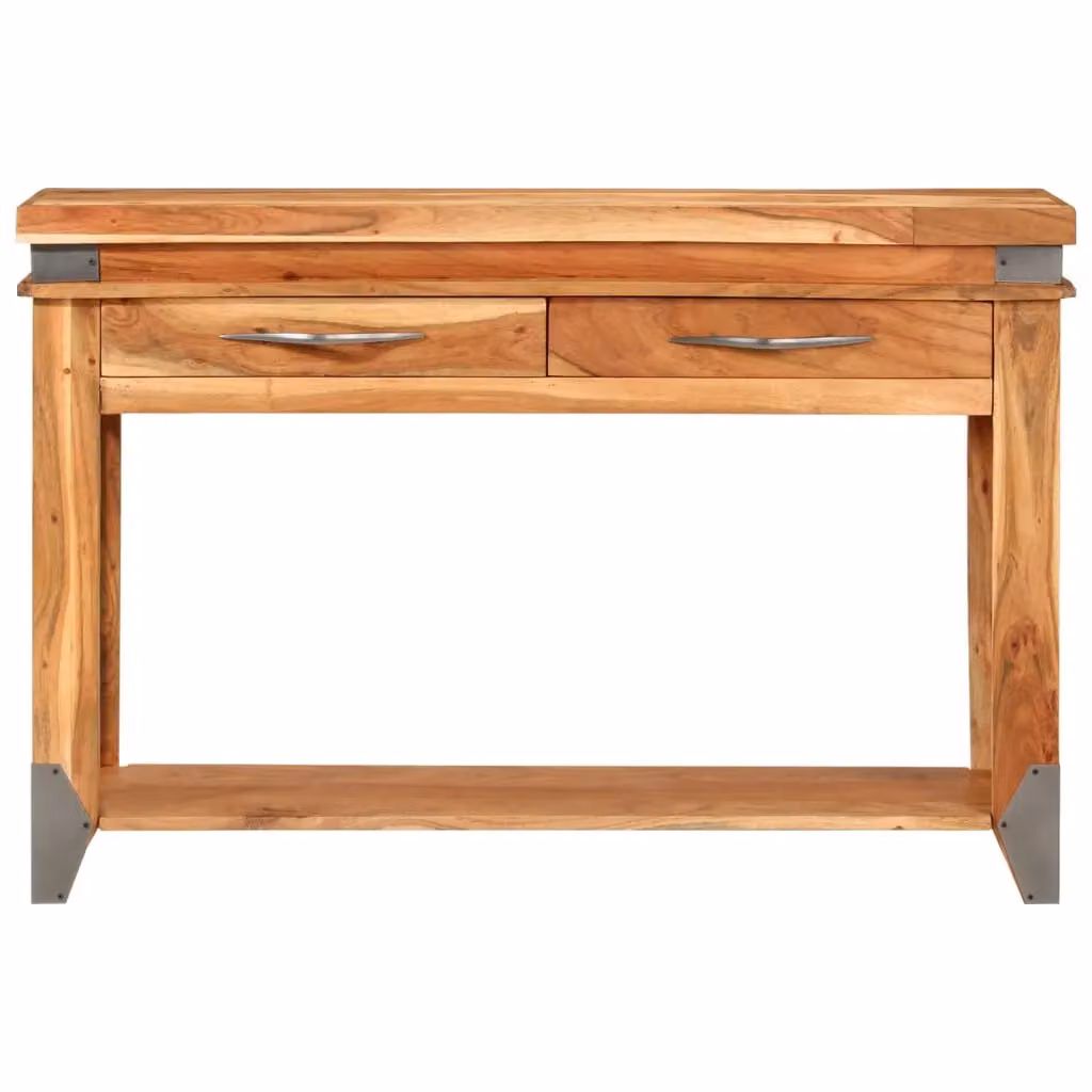 Berkfield Home Acacia Wood Console Table, Brown, W/D/H: 110 x 34 x 74 cm – 2