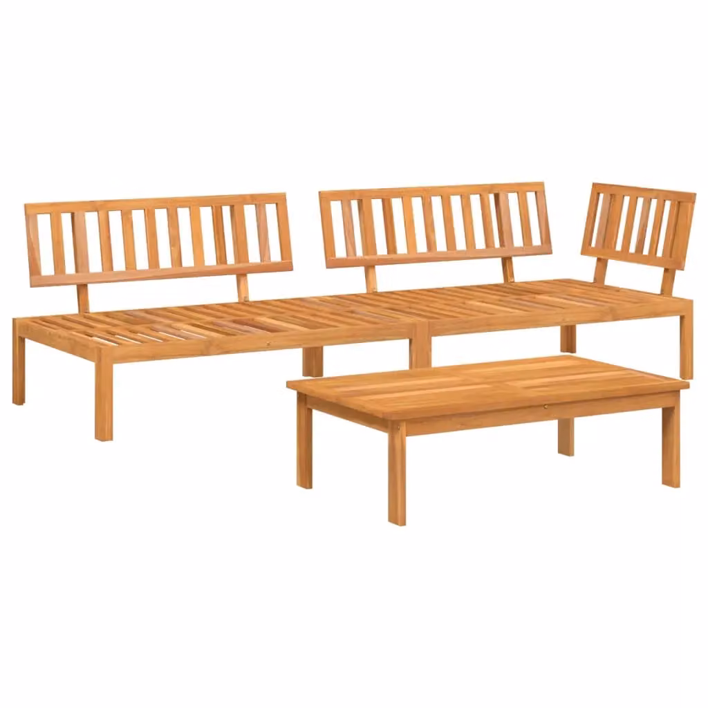 Berkfield Home 3 Piece Garden Pallet Sofa Set in Brown Solid Acacia Wood – 2