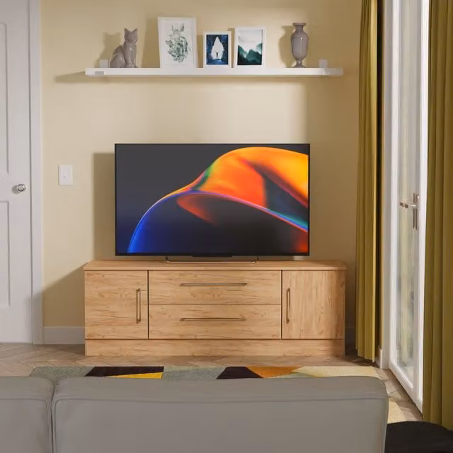 2 U Gloucester Superwide TV Unit with 2 Doors and 2 Drawers in Light Oak
