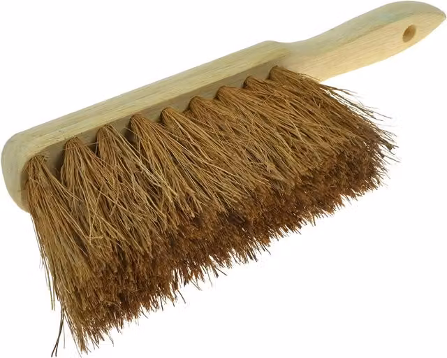 SolaDirect Soft Coco Hand Brush with Natural Coconut Bristles and Wooden Handle, Brown, Width: 28 cm