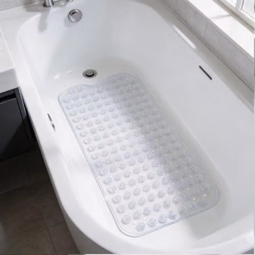 Harbour Housewares Non-Slip Bath Mat in Transparent, W: 100 cm, D: 40 cm