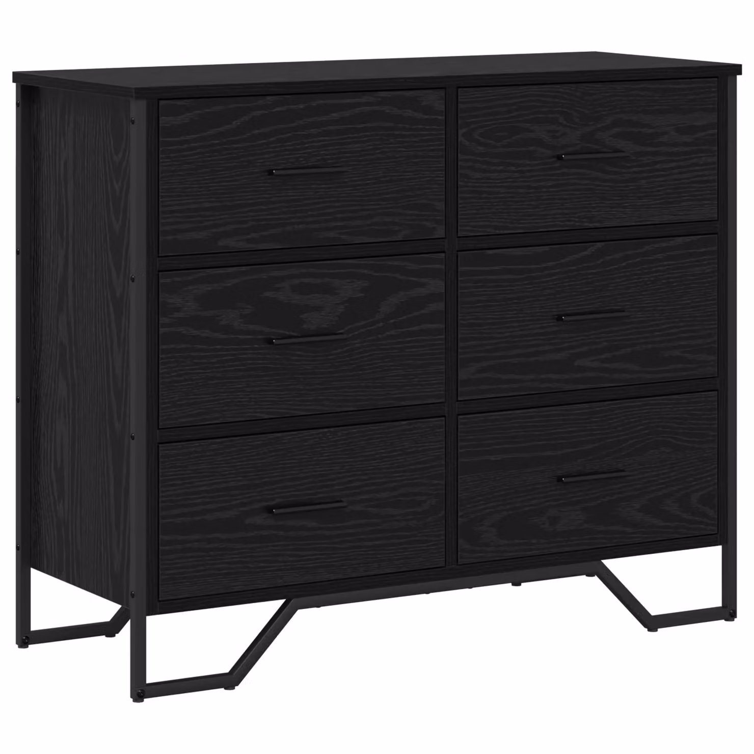 Berkfield Home Modern Black Oak Chest of Drawers in Engineered Wood, W: 91 cm, D: 35.5 cm, H: 74.5 cm – 2