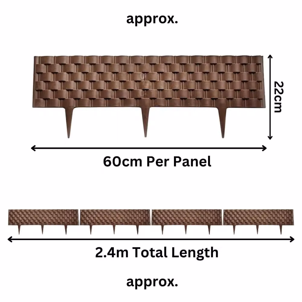 Marco Paul Rattan Style Garden Edging, Brown, 2.4m – 2