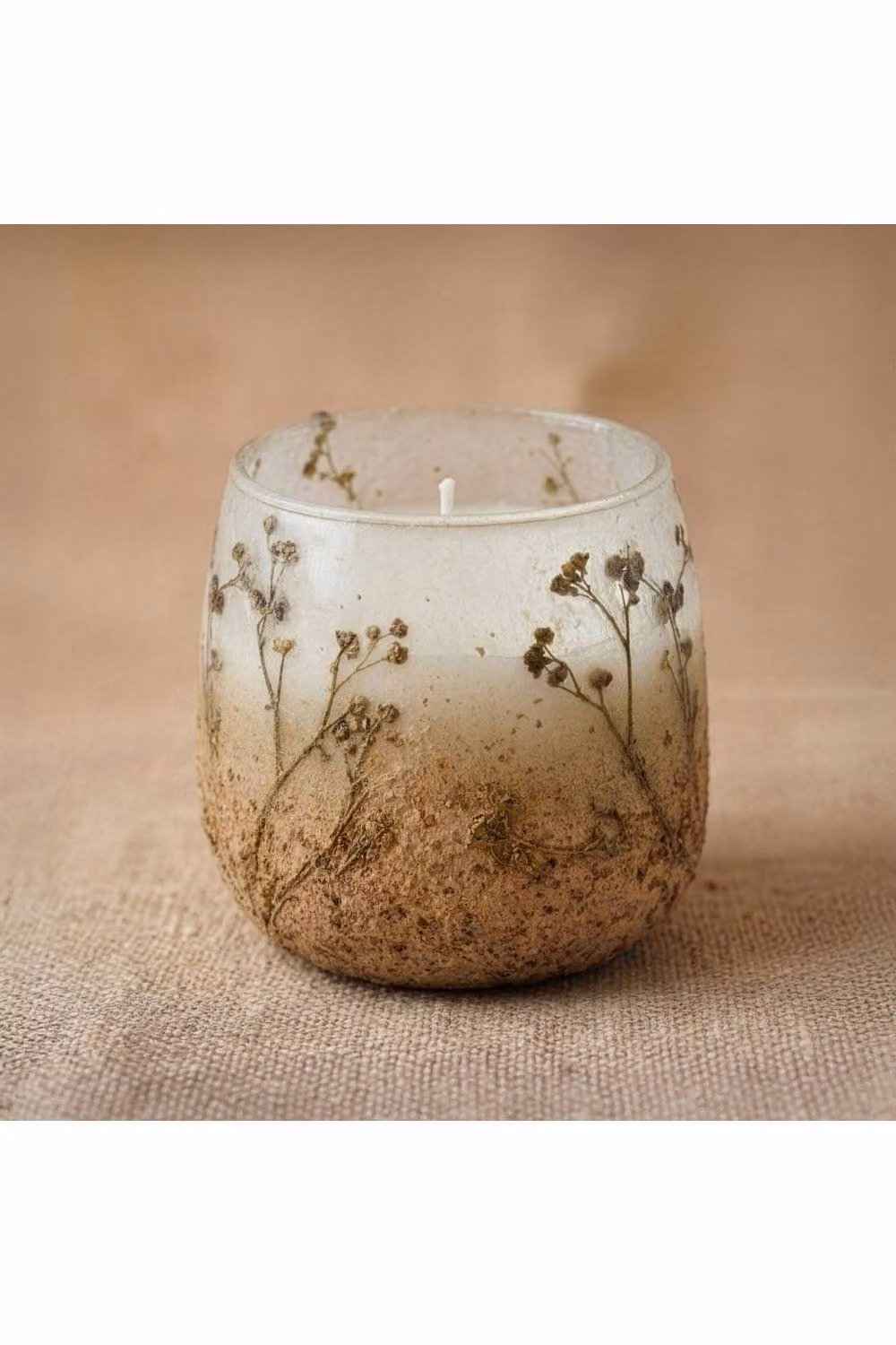 KDMD Medium Wildlight Woods Glass Jar Candle with Dried Flowers in Brown – 2
