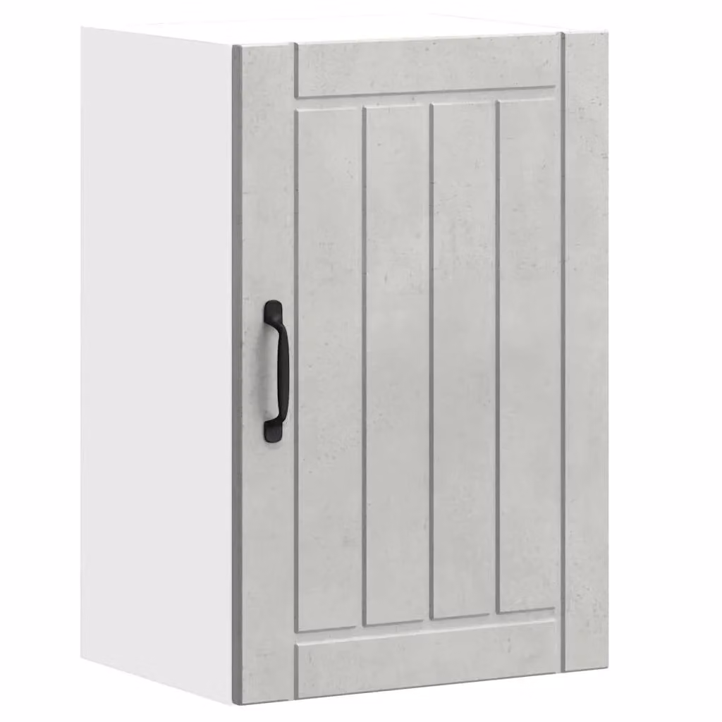 Berkfield Home Lucca Kitchen Wall Cabinet in Concrete Grey with Glass Doors