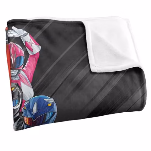 LOGOVISION Power Rangers Ranger Stack Super Soft Fleece Throw Blanket, Multicolour, W: 152 cm, D: 127 cm – 2