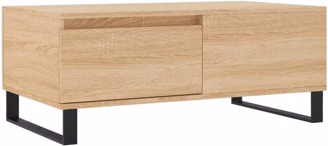 Berkfield Home Sonoma Oak Coffee Table in Beige, W/D/H: 90 x 50 x 36.5 cm