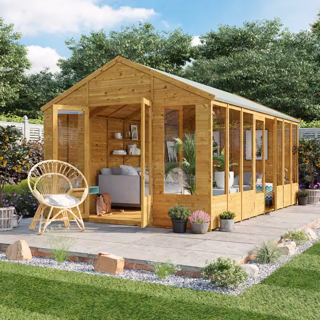 BillyOh Tessa Tongue and Groove Reverse Apex Summerhouse in Brown