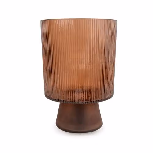Madison & Mayfair Brown Glass Touch Table Lamp with LED Light