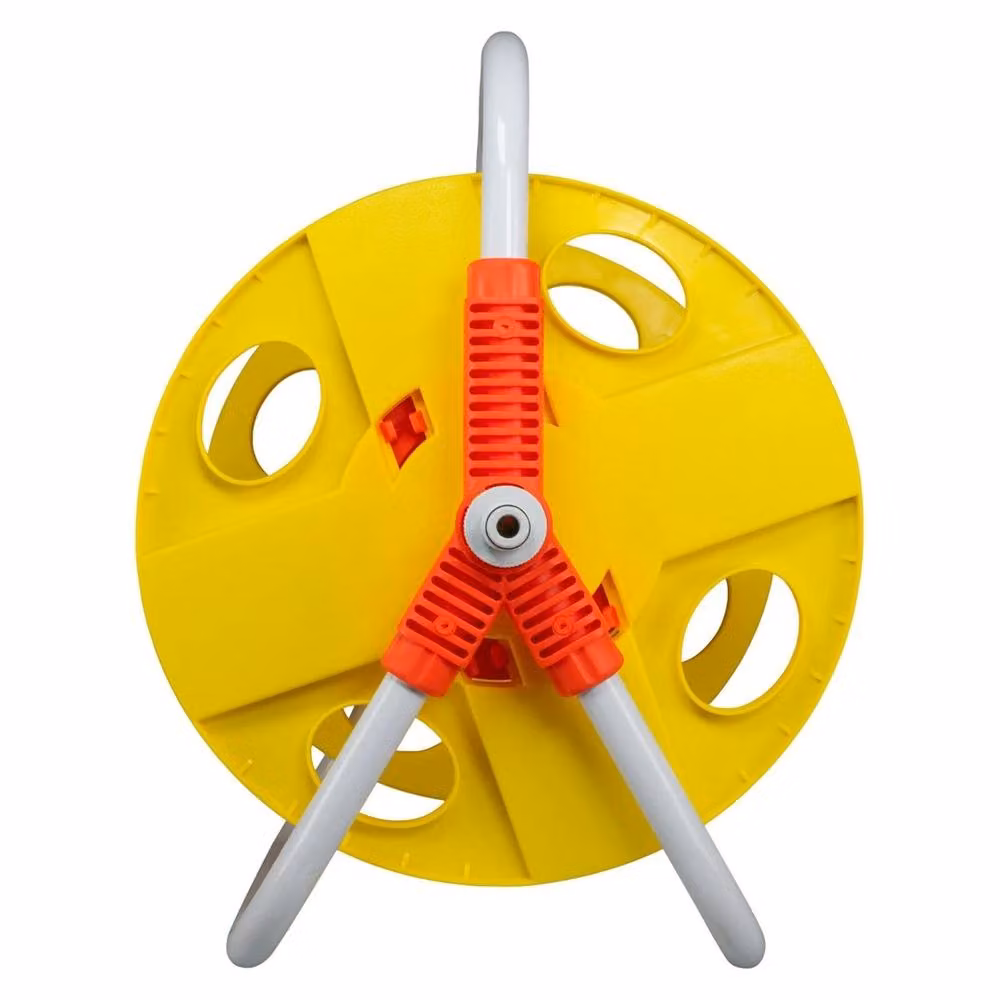 VOGREX Yellow UV Resistant Garden Hose Cart with 20m 1/2 inch Hose and Manual Crank Handle – 2