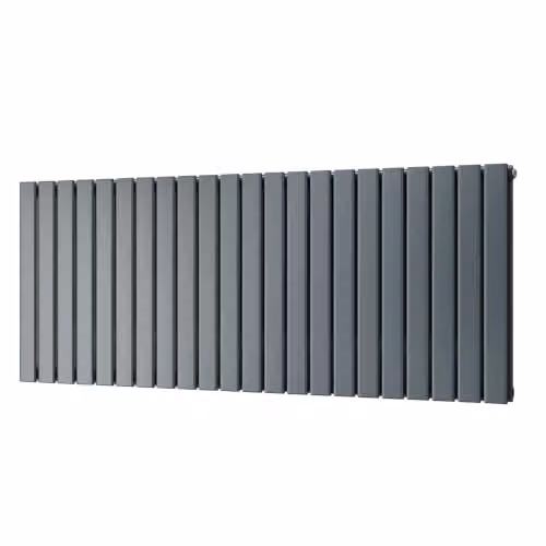 UK Radiators Typhoon Anthracite Flat Tube Horizontal Designer Steel Radiator, W: 149.6 cm, H: 60.0 cm – 2
