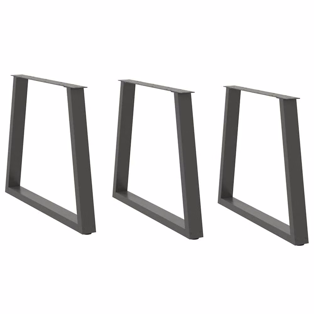 Berkfield Home V-Shape Dining Table Legs, 3 Piece Steel Set in Anthracite Dark Grey, H: 72-73.3 cm x W: 80 cm – 1
