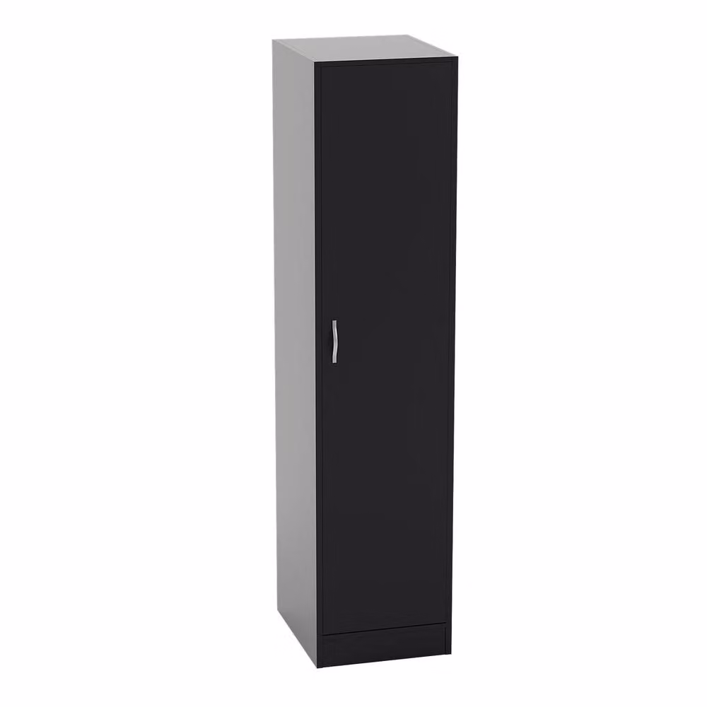 HD Designs Riano Modern 1 Door Wardrobe in Matt Black with Hanging Rod and Internal Shelves – 2