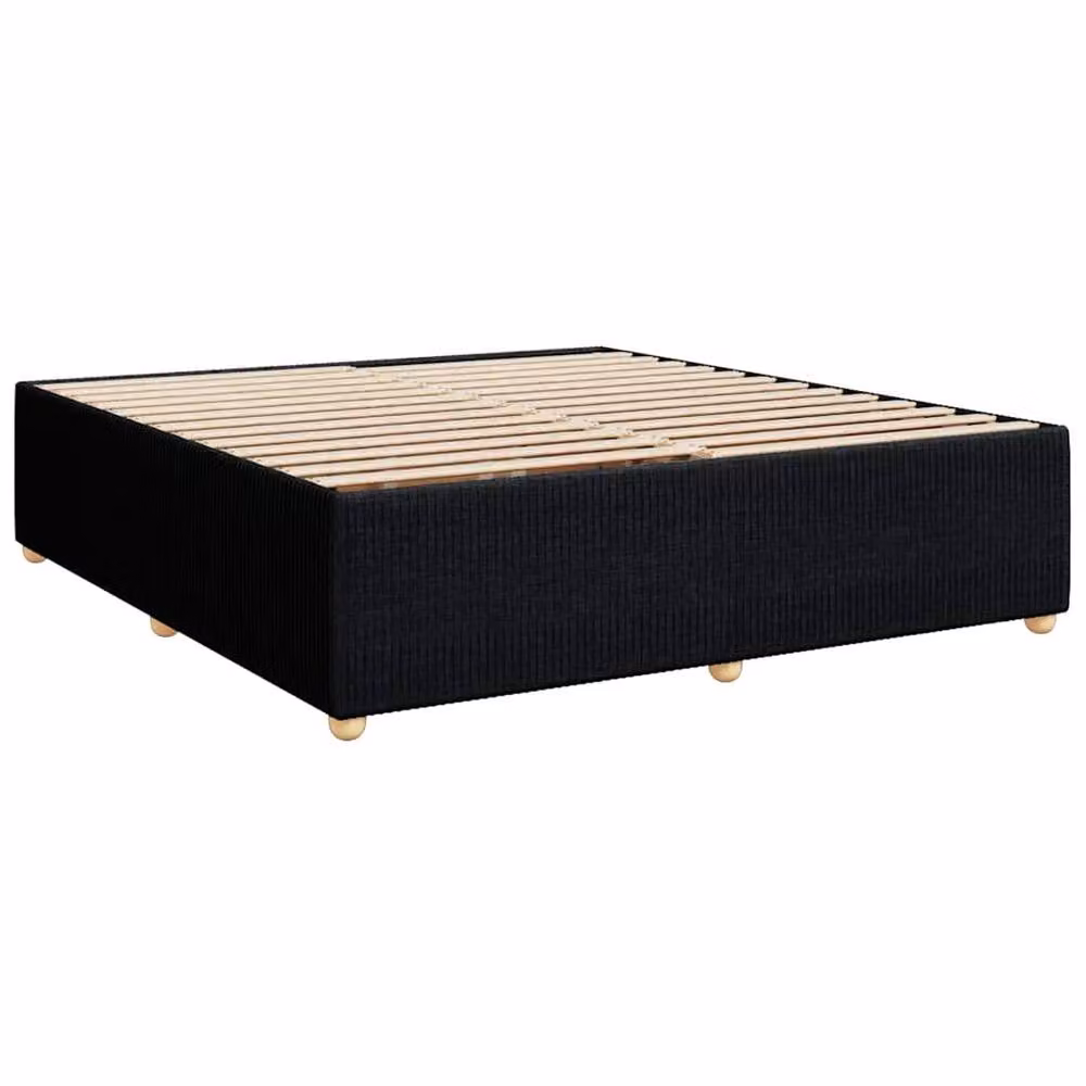 Berkfield Home Super King Upholstered Fabric Bed Frame in Black, W: 180 cm, D: 200 cm – 3