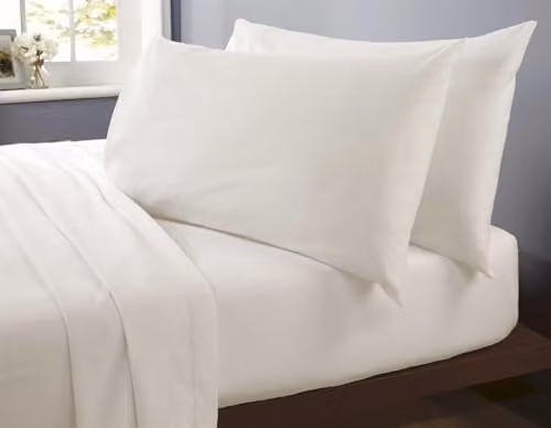 Rapport Home Cream Microfibre King Sheet Set with Flat Sheet, Fitted Sheet and Pillowcases
