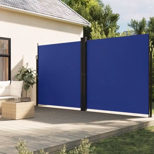 Berkfield Home Blue Retractable Single Side Awning, W/H: 600 x 200 cm