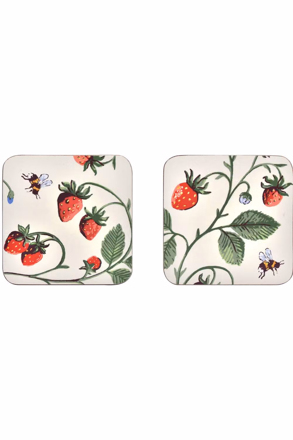 Ulster Weavers Strawberry Patch Absorbent Floral Coasters, Pack of 4, Green, White and Blue – 2