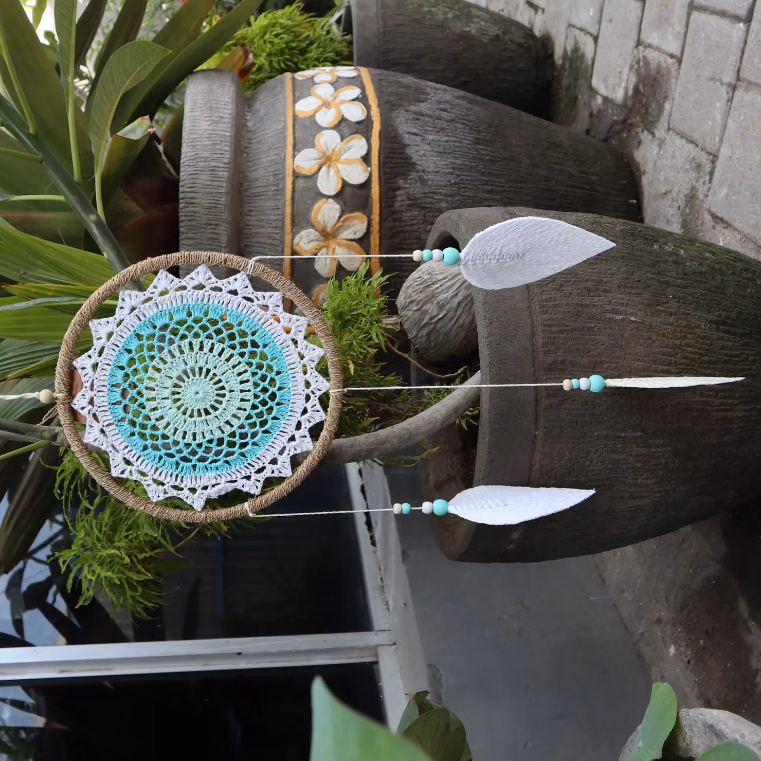 KDMD Dream Catcher Large Turquoise Elemental Spirits Hanging Mandala in Blue – 2