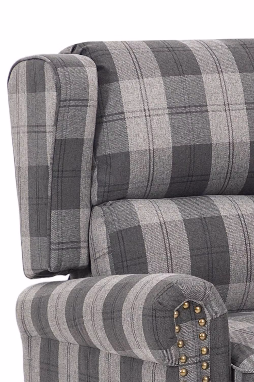 Garden Sanctuary Grey Linen Fabric Upholstered Pushback Reclining Armchair – 3