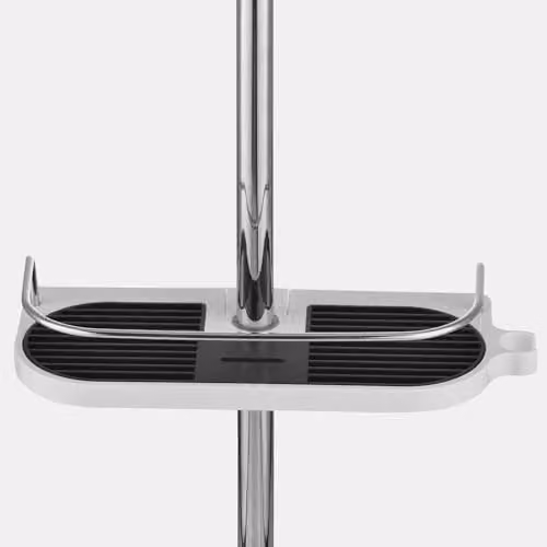 Showerdrape Adjustable Tension Rod Bathroom Shower Shelf Caddy Organiser in Black or White – 3