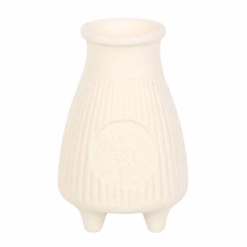 KDMD Cream Striped Ceramic Palo Santo Brick Burner and Tealight Holder