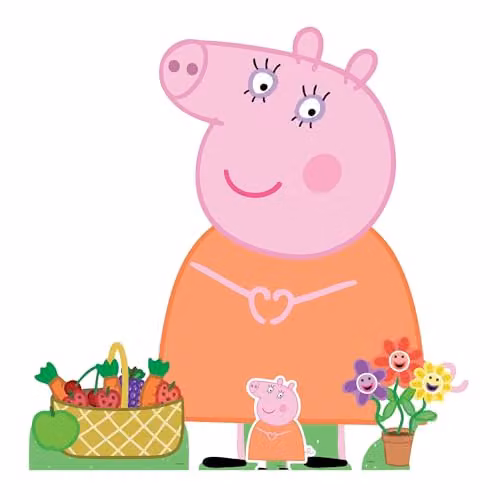 Star Cutouts Peppa Mummy Pig Happy Height Multicolour Tabletop Decoration, Height: 95 cm