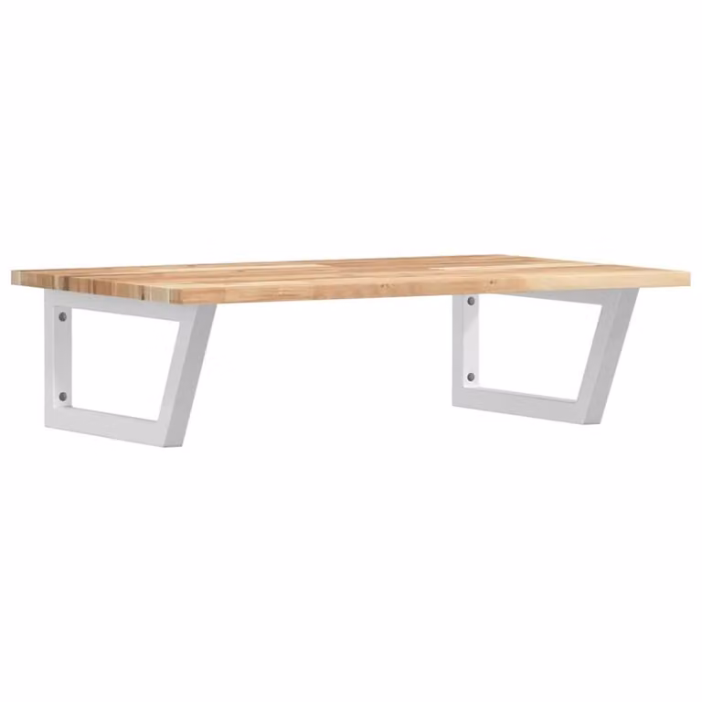 Berkfield Home Elegant Wall Mounted Basin Shelf in Brown Acacia Wood and Steel