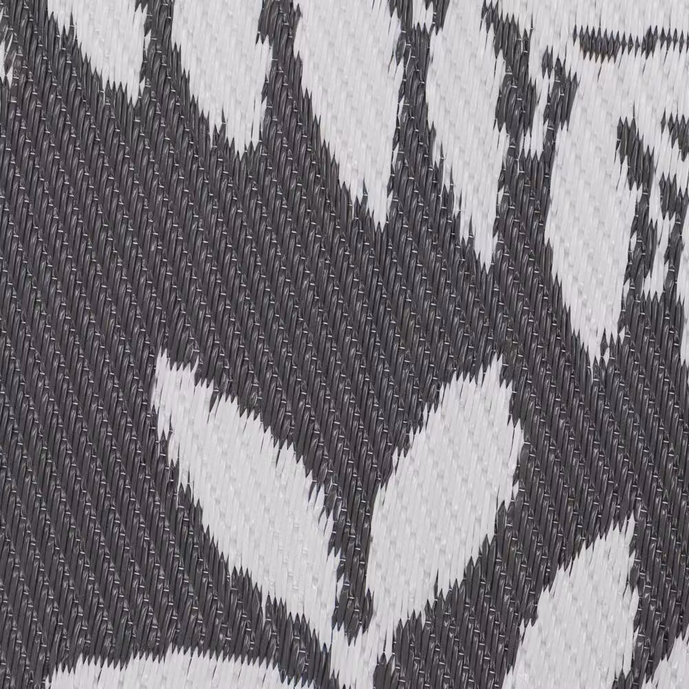 JVL Reversible Small Leaf Floral Outdoor Rug in Grey, W/D/H: 120 x 170 x 0.3 cm – 4