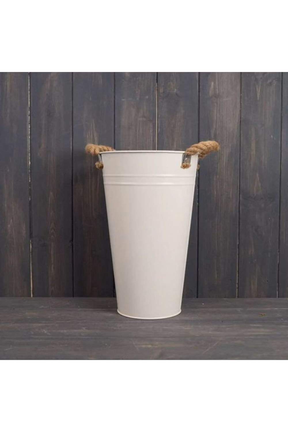 KDMD Cream Charming Flower Bucket in White and Beige Metal, 30mm – 2