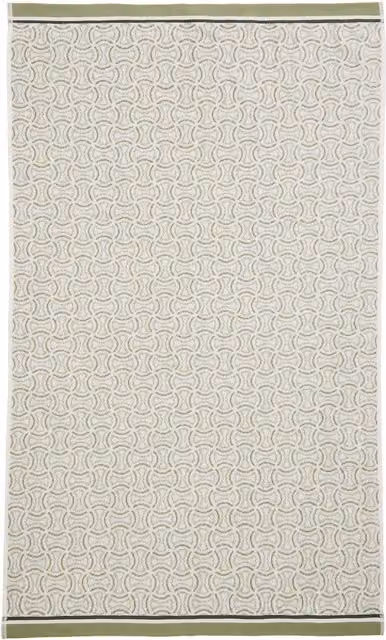 Bedeck of Belfast Yoko Cotton Terry Bath Towel with Border in Sage Green and White